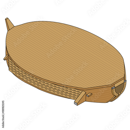 屋外施設や展望スペースに使える木製デッキのイラスト素材