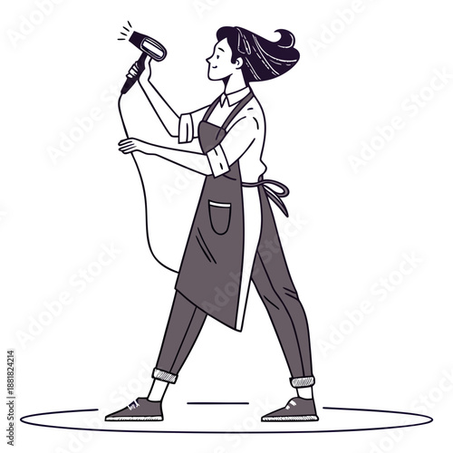 Professional Hair Stylist Cutting Hair in Modern Beauty Salon