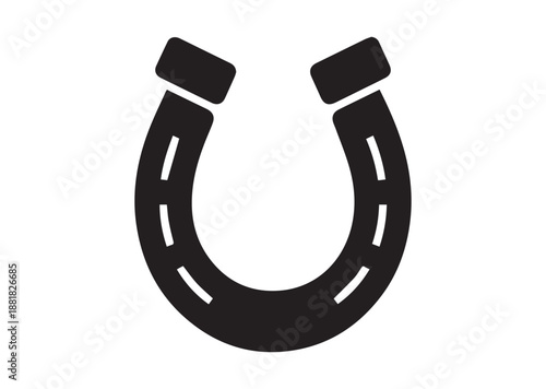 Lucky Horseshoe icon, Editable Solid Vector Illustration