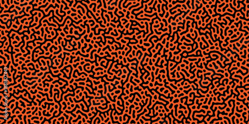 Abstract truing organic wallpaper Turing reaction diffusion monochrome seamless pattern .Monochrome Turing reaction background .Natural seamless line pattern. Linear design with biological shapes