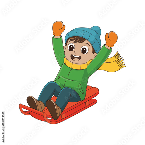 cartoon snowboarder jumping