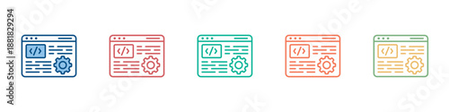 Coding Icon Set Multiple Style Collection 
