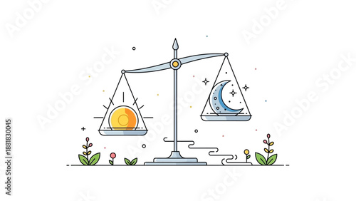Balance Scale with Sun and Moon.