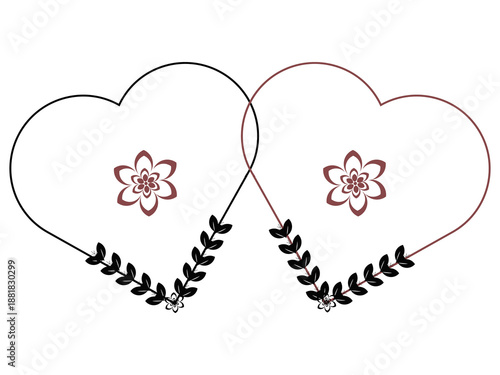 Own Created Romantic Heart Design with Floral Wreath illustration vector design