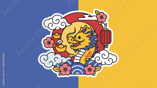 Chinese God of Wealth Caishen Lucky Charm Prosperity Symbol.