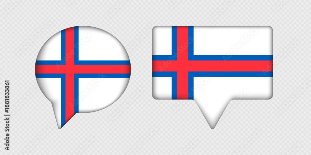 Fototapeta premium Flag of Faroe Islands in speech bubble.
