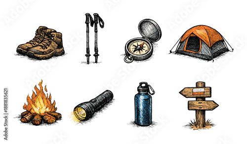 Essential hiking gear: boots, compass, tent, and more for outdoor adventures