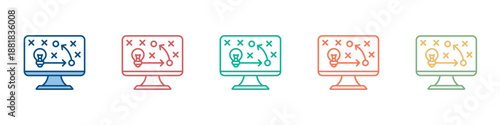 Strategy Icon Set Multiple Style Collection 