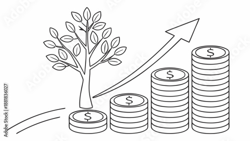 Astronaut climbing business growth graph with rocket launch