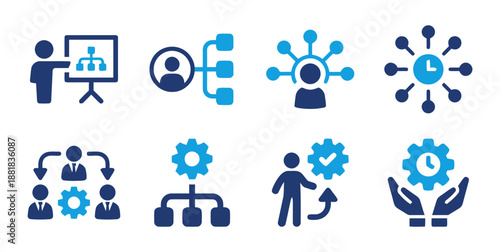 Business management process and organization illustration