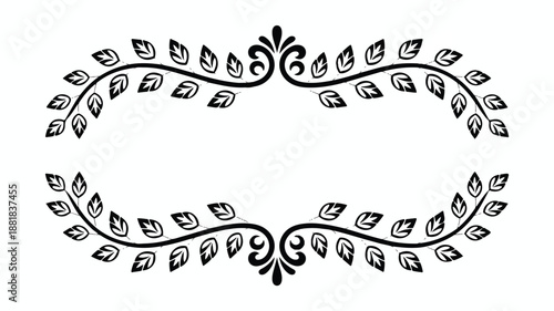 black leafy ornamental frame with swirling patterns
