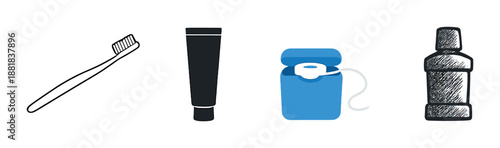 Toothbrush, toothpaste, dental floss, mouthwash: essential oral hygiene tools