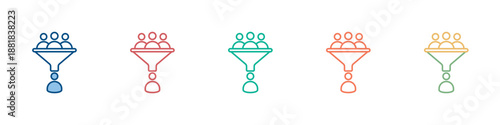 Sales Funnel Icon Set Multiple Style Collection 