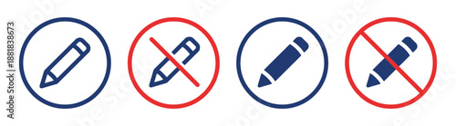 Edit and disable icon vector set for application web site ui