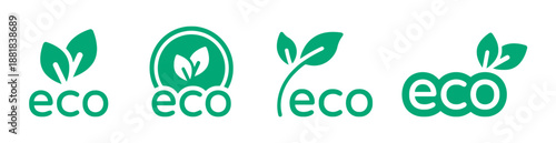 Eco friendly green logo set for sustainable design