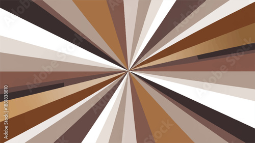 Brown and beige sunburst pattern with white background