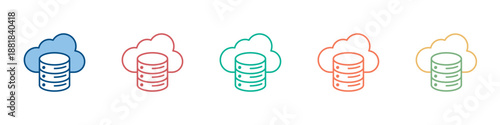 Cloud Computing Icon Set Multiple Style Collection 