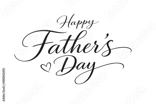 Elegant script text "Happy Father's Day" with a small heart symbol