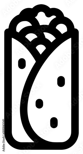 Delicious burrito wrapped and ready