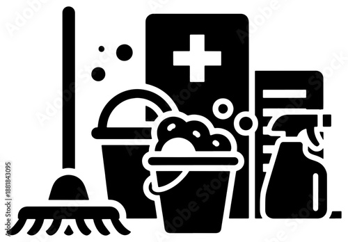 Cleaning supplies for home maintenance