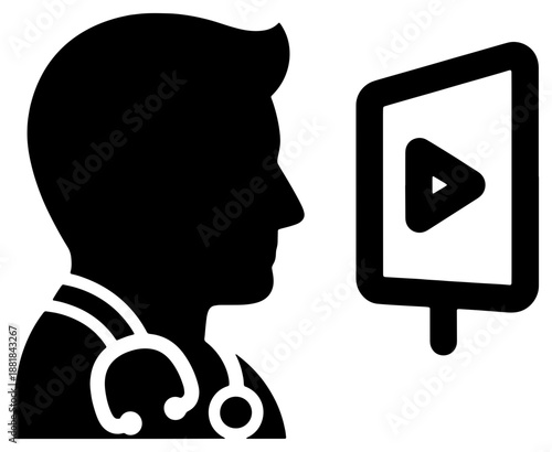 Doctor watching medical video