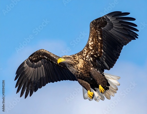 Wallpaper Mural Large raptor soaring in a bright, blue sky with wings fully spread Torontodigital.ca