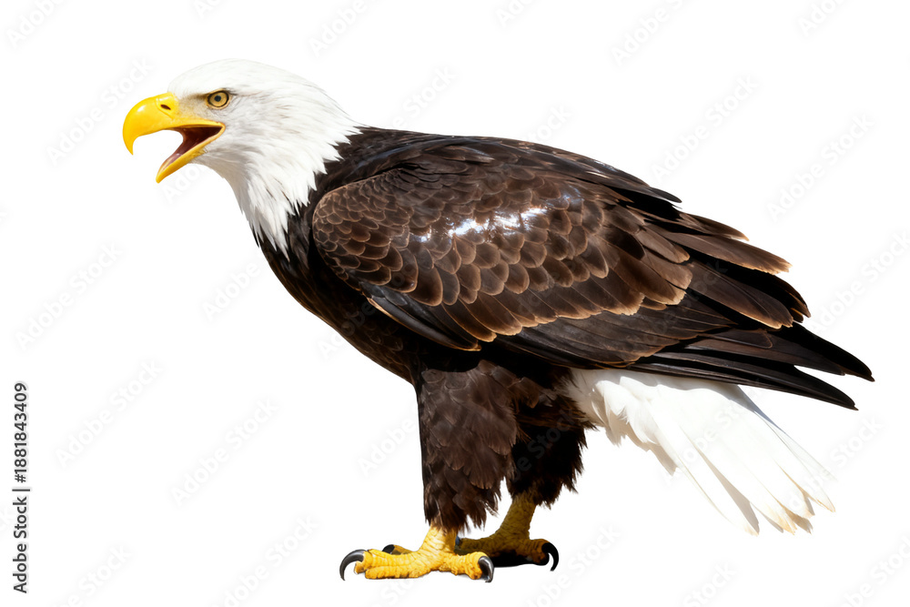Obraz premium Bald Eagle with White Head and Brown Body