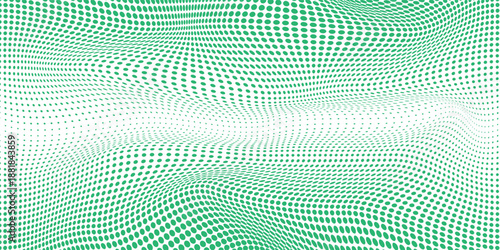 Fading polka dot background. Dotted halftone gradient texture. Repeated dots gradation pattern. green vanishing comic pop art overlay backdrop. Halftone raster effect wallpaper.