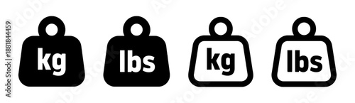 Weight icons kilogram and pounds measurement vector