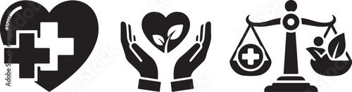 Healthcare symbols for medical and wellness services concept