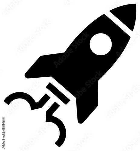 Launching rocket in flight