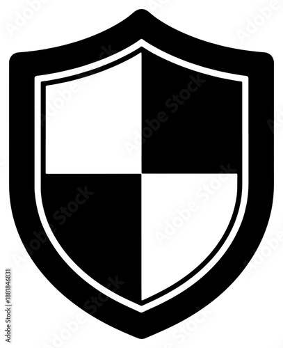 Free Download Black and white shield - GFXLoad