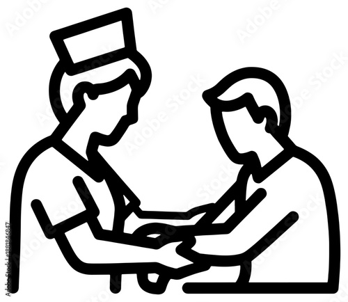 Medical professional performing blood test