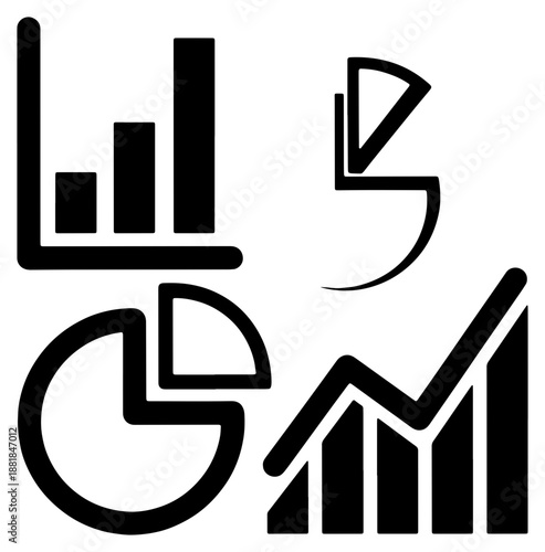 Graphs and charts displaying data trends