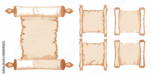 vintage scrolls and frames illustration antique paper rolls with wooden holders