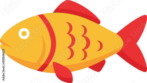 Chinese New Year Golden Fish Illustration – Symbol of Prosperity, Luck, and Abundance, Festive Vector Art