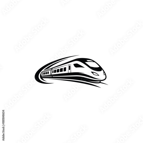 high speed train modern logo. high speed train icon.