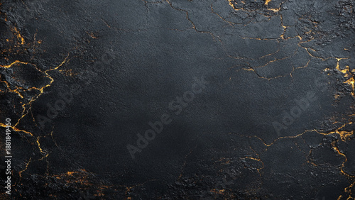 Old black and golden background. Grunge wallpaper. Blackboard texture