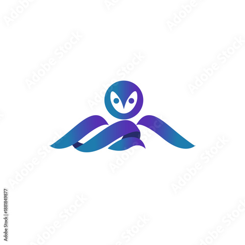 Modern owl logo in vector.