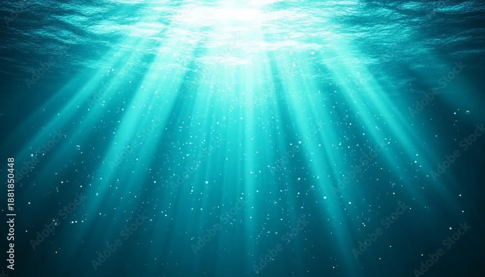 Obraz premium Tranquil Turquoise Waters Sunlight Dancing on the Surface, Illuminating the Underwater World
