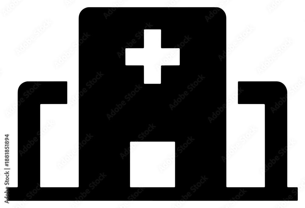 Obraz premium Medical facility with cross symbol