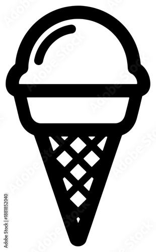 Single scoop ice cream in cone