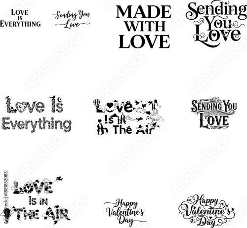 Evening love is in the air vector illustration with hot air balloons, hearts, and cows in flat design