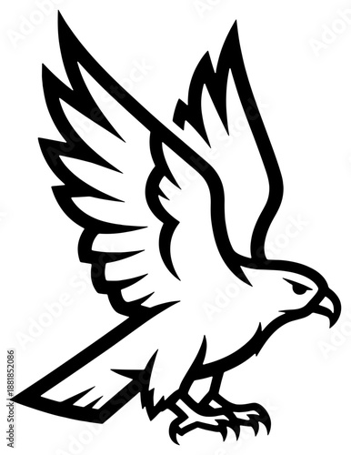 Majestic bird of prey in flight