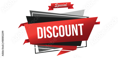 Special discount banner modern red graphic for limited time offers big savings and exciting promotions Retail marketing