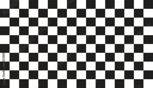 Classic seamless large black and white checkerboard pattern. Standard geometric square grid texture for background.