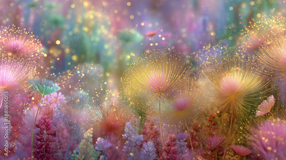 Fototapeta premium Fantasy-like and cute floral background