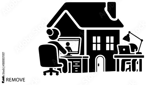 Remote work from home setup