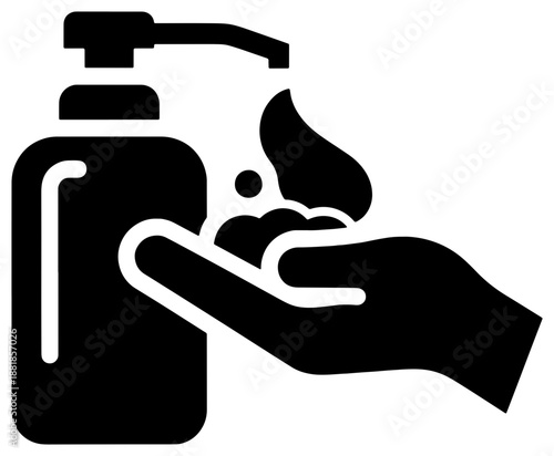 Hand using hand sanitizer