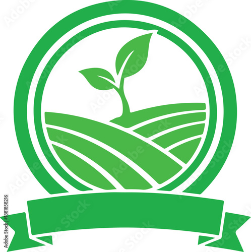 Green seedling thriving in a cultivated field, symbolizing sustainable agriculture and natural growth